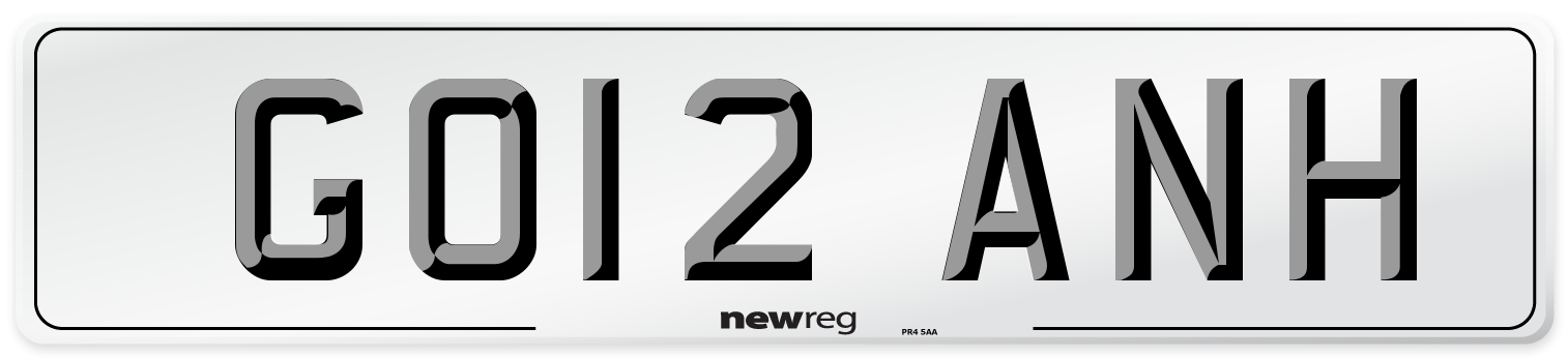 GO12 ANH Number Plate from New Reg
